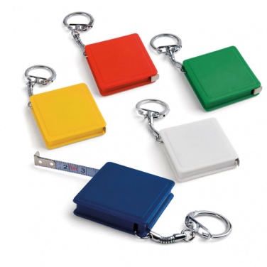 Logo trade promotional products picture of: Keyring - measuring tape Ashley, white