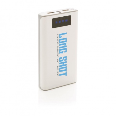 Logo trade promotional product photo of: 10.000 mAh powerbank with display, white