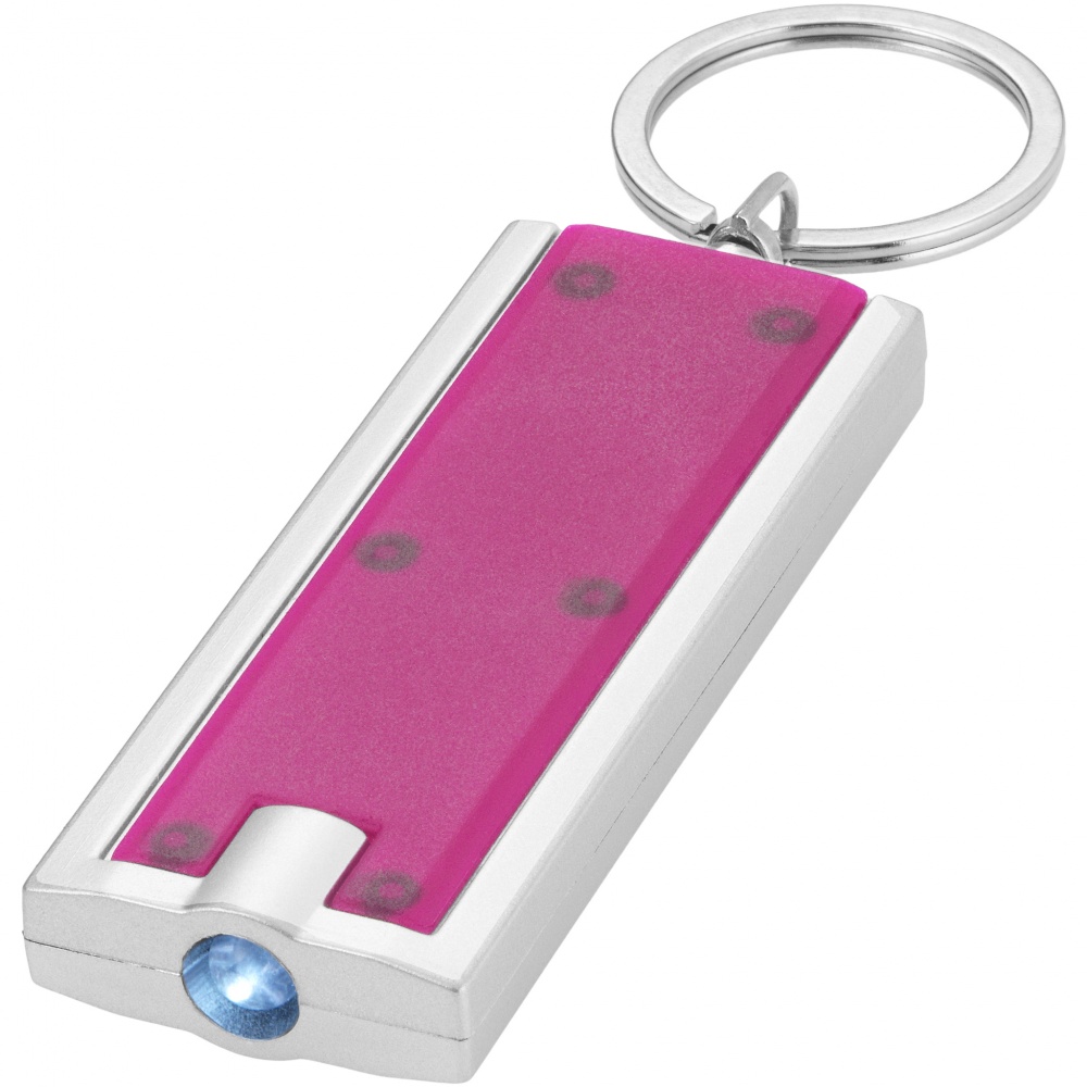Logo trade promotional merchandise picture of: Castor LED keychain light, magenta
