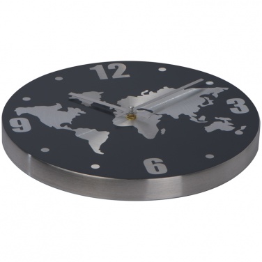 Logo trade promotional gifts image of: Aluminium wall clock, grey/black