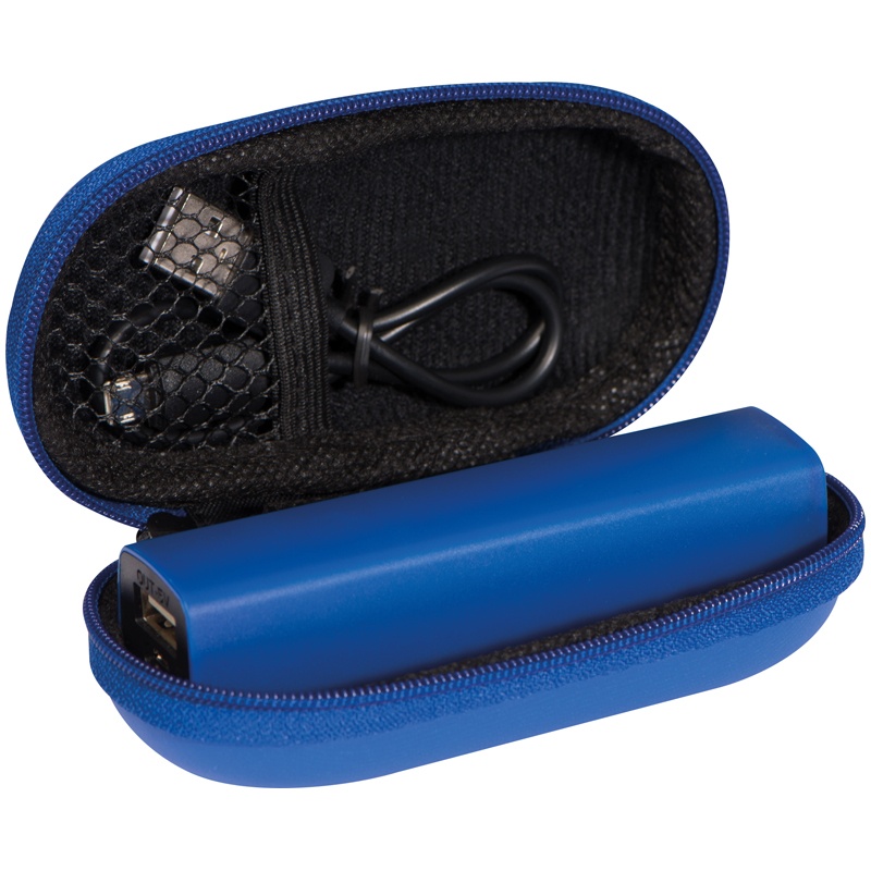 Logo trade advertising products picture of: 2200 mAh Powerbank with case, Blue