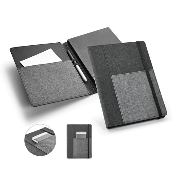 Logotrade promotional giveaway image of: PESSOA Folder with notepad, Grey