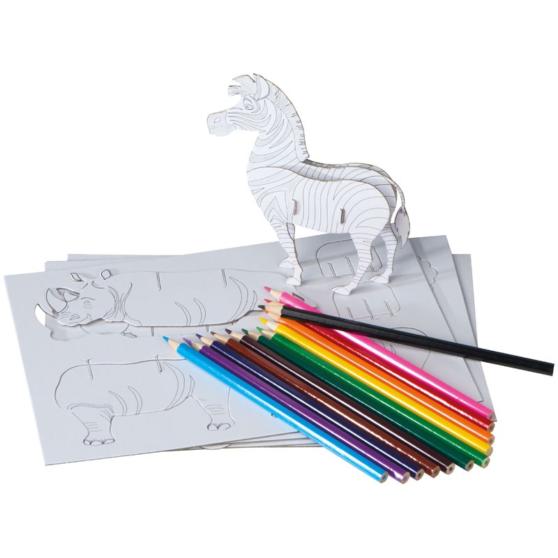 Logo trade business gift photo of: 3d puzzle for coloring addison, Multi color