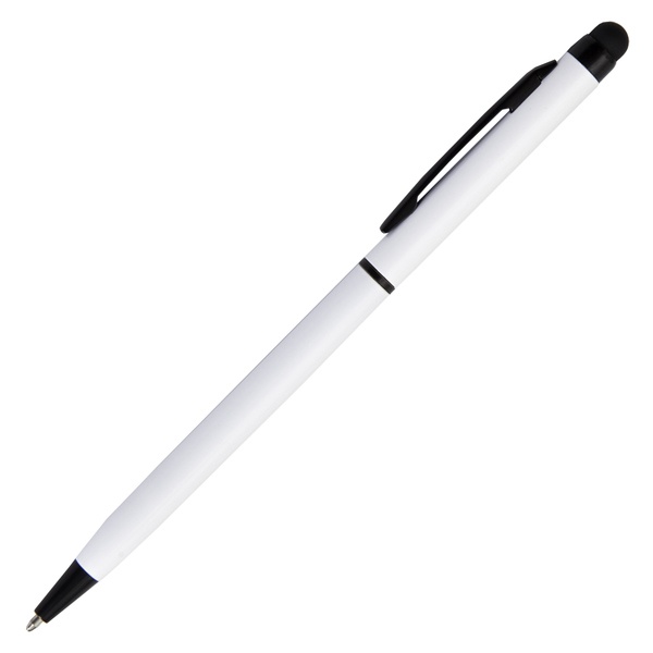 Logotrade promotional item image of: Touch Top ballpen, white