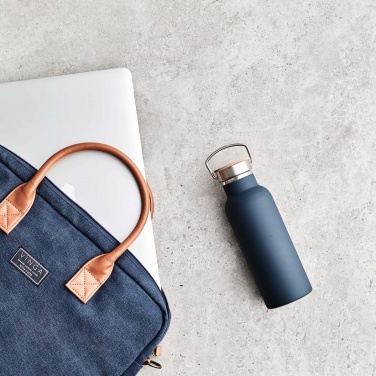 Logo trade promotional giveaway photo of: Miles insulated bottle, navy