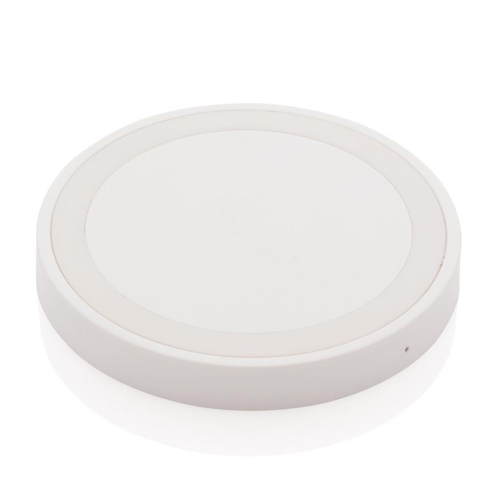 Logo trade promotional giveaways picture of: 5W wireless charging pad round, white