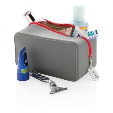 Logotrade promotional item picture of: Leak proof silicon toiletry bag, grey