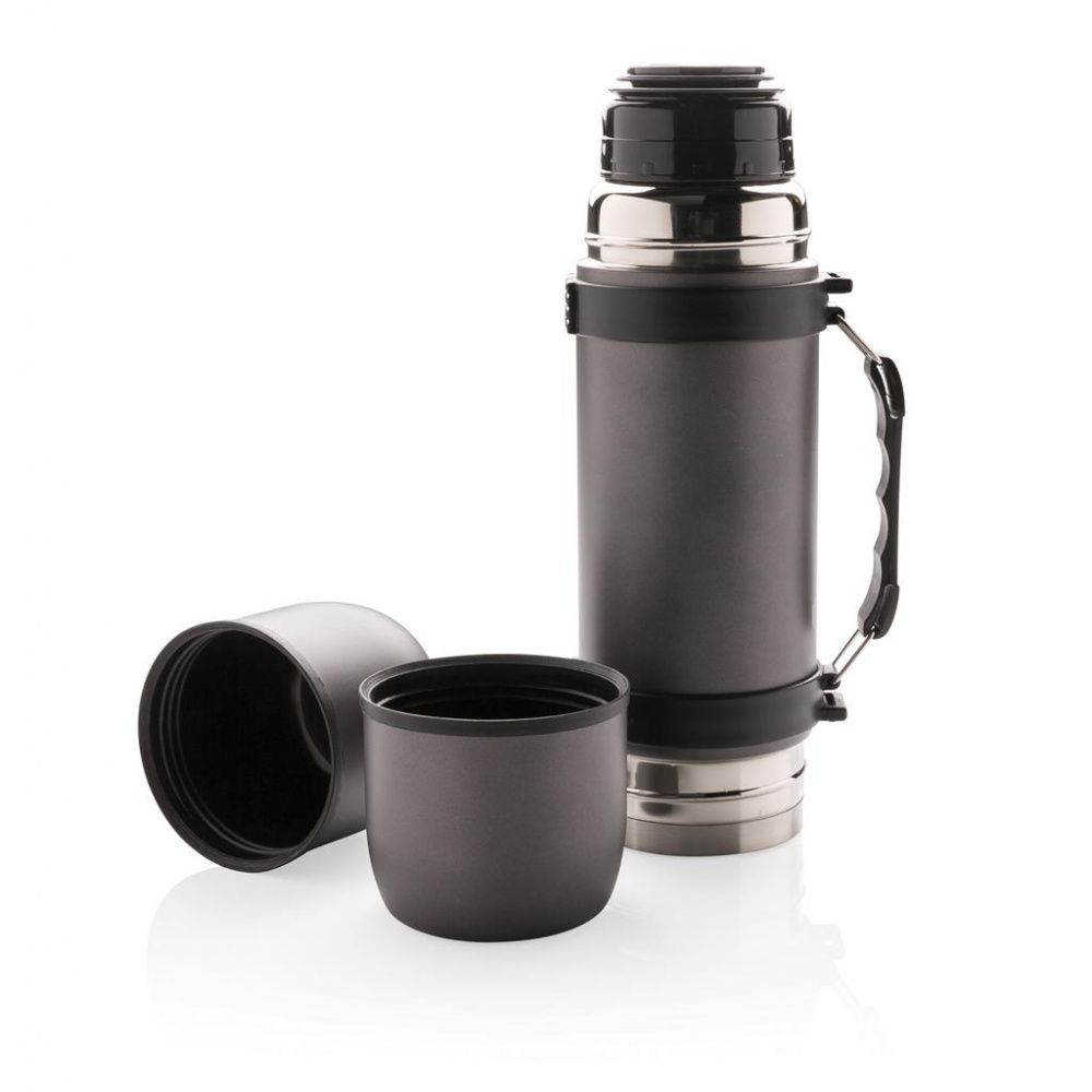 Logotrade promotional merchandise photo of: Swiss Peak vacuum flask with 2 cups, grey