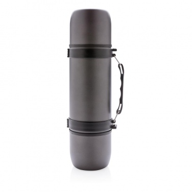 Logotrade promotional merchandise photo of: Swiss Peak vacuum flask with 2 cups, grey