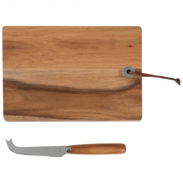 Logo trade promotional merchandise photo of: Wooden board with cheese knife