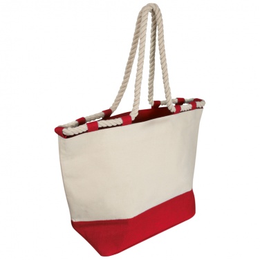 Logotrade promotional merchandise picture of: Beach bag with drawstring, red/natural white