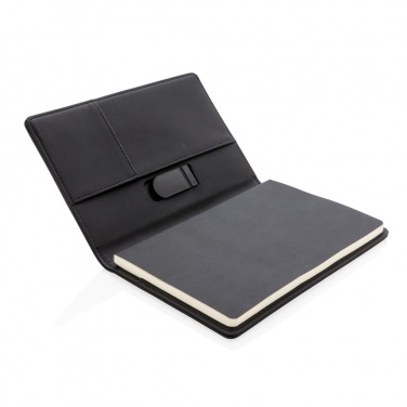Logo trade promotional giveaway photo of: Light up logo notebook A5, Black