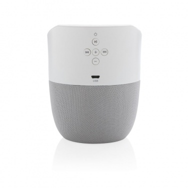 Logo trade promotional items image of: Home speaker with wireless charger, white