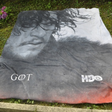 Logo trade promotional giveaways picture of: Digital print polar fleece blanket, 120x150 cm