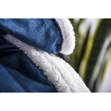 Logo trade promotional items picture of: Blanket fleece, navy/white