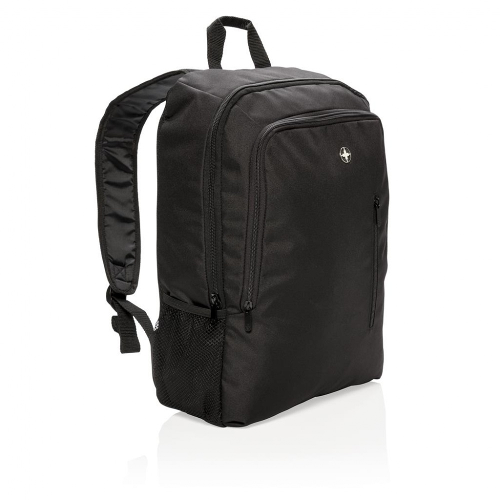 Logo trade corporate gifts picture of: Swiss Peak 17" business laptop backpack, black