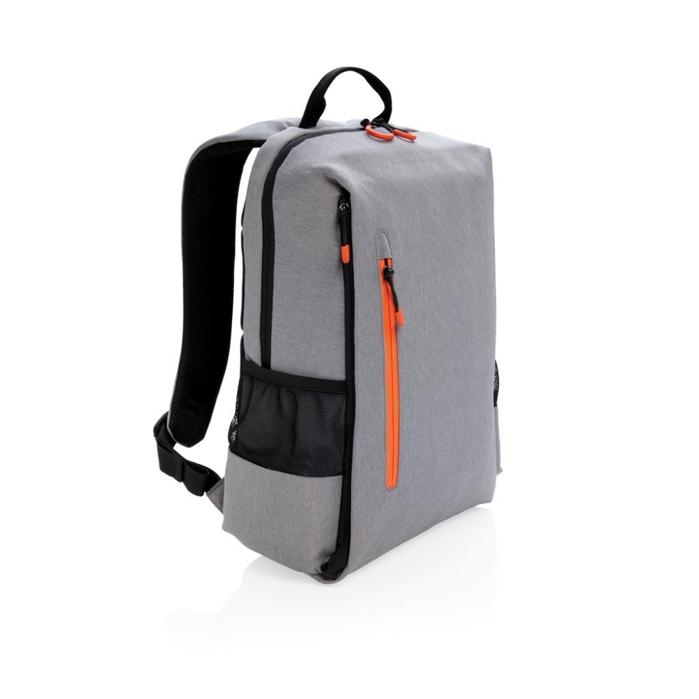 Logo trade promotional giveaway photo of: Lima 15" RFID & USB laptop backpack, grey