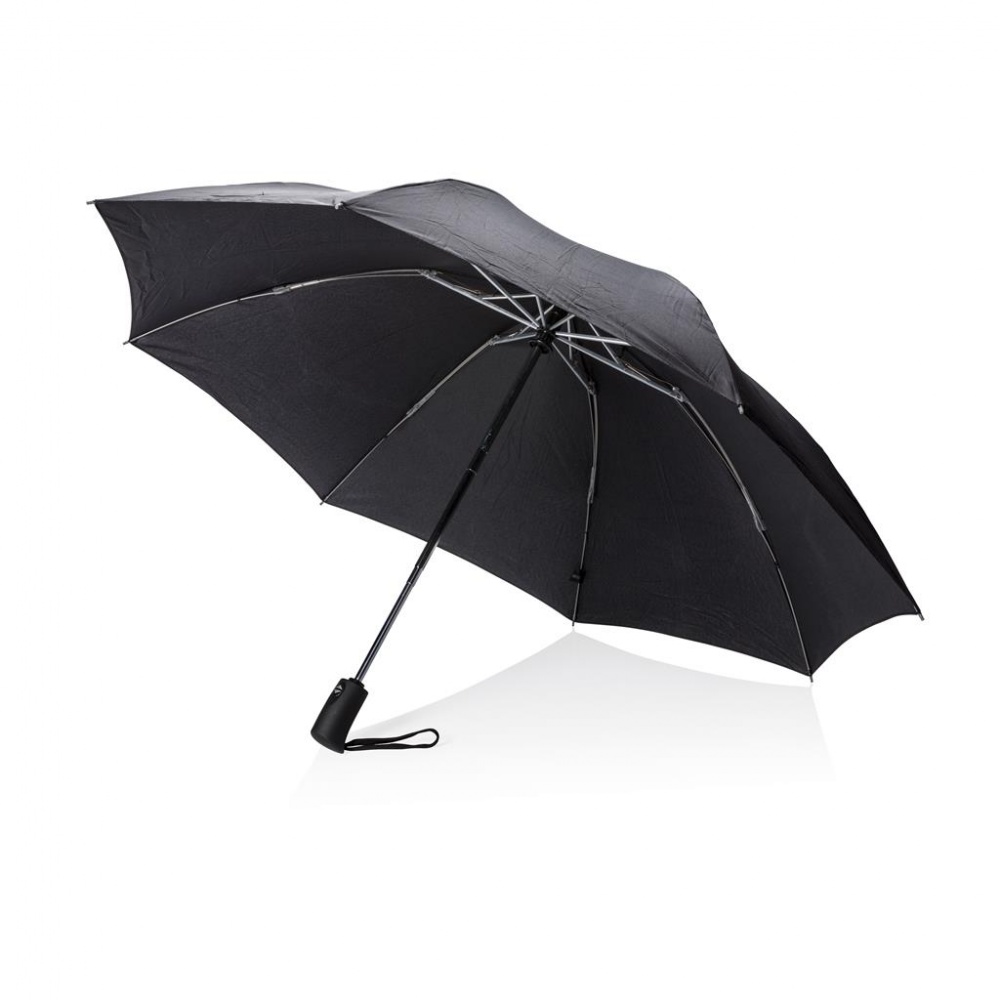 Logo trade corporate gifts picture of: Swiss Peak 23" foldable reversible umbrella, black