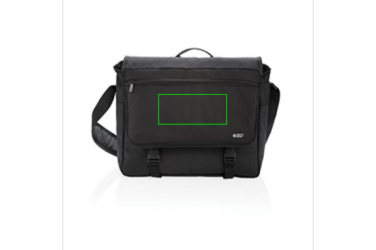Logotrade promotional merchandise image of: Swiss Peak RFID 15" laptop messenger bag PVC free, black