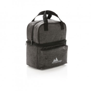 Logo trade advertising product photo of: Cooler bag with 2 insulated compartments, anthracite