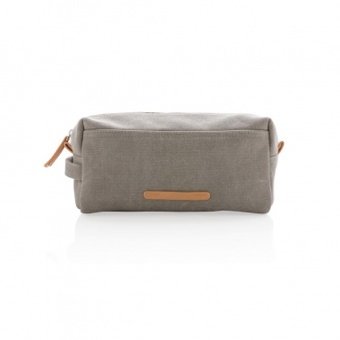 Logo trade promotional item photo of: Canvas toiletry bag PVC free, grey
