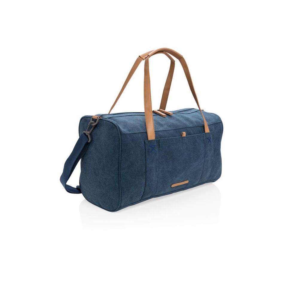 Logotrade business gifts photo of: Canvas travel/weekendbag PVC free, blue