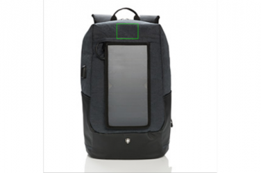Logotrade advertising product picture of: Swiss Peak eclipse solar backpack, black