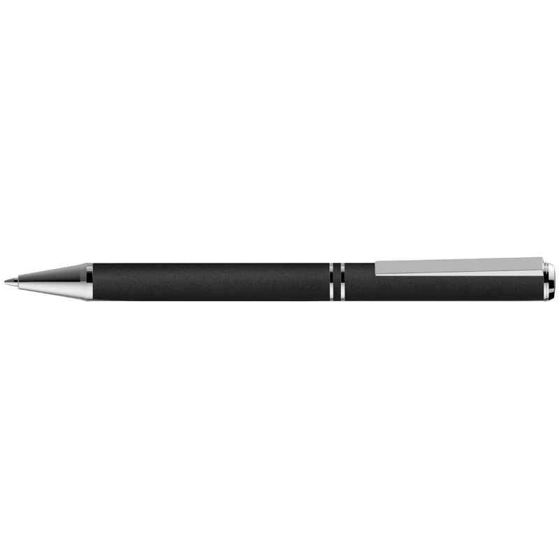 Logo trade promotional products image of: Metal ballpen with zig-zag clip, black