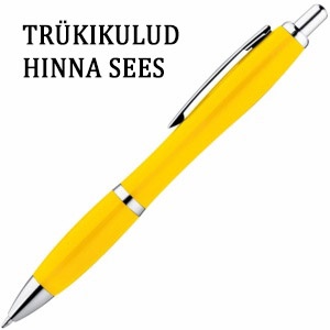 Logo trade corporate gift photo of: Ball pen 'Wladiwostock',  color yellow