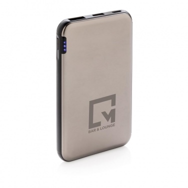 Logotrade business gift image of: Pocket-size 5.000 mAh powerbank, grey
