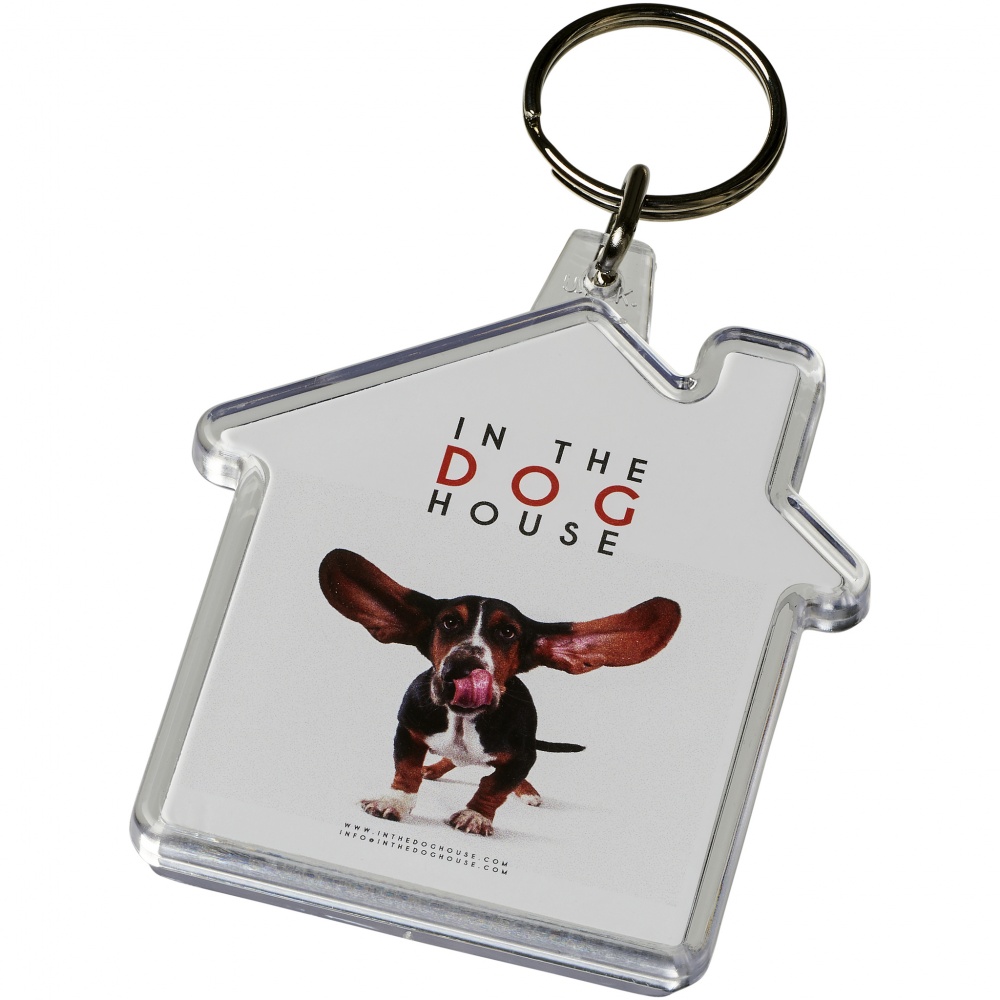Logo trade promotional merchandise picture of: Combo house-shaped keychain