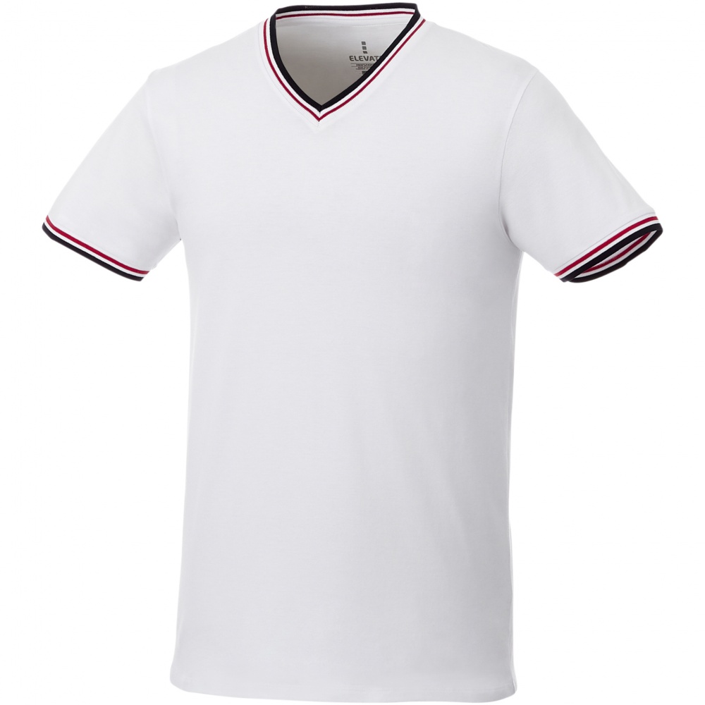 Logo trade promotional giveaways image of: Elbert short sleeve men's pique t-shirt, white