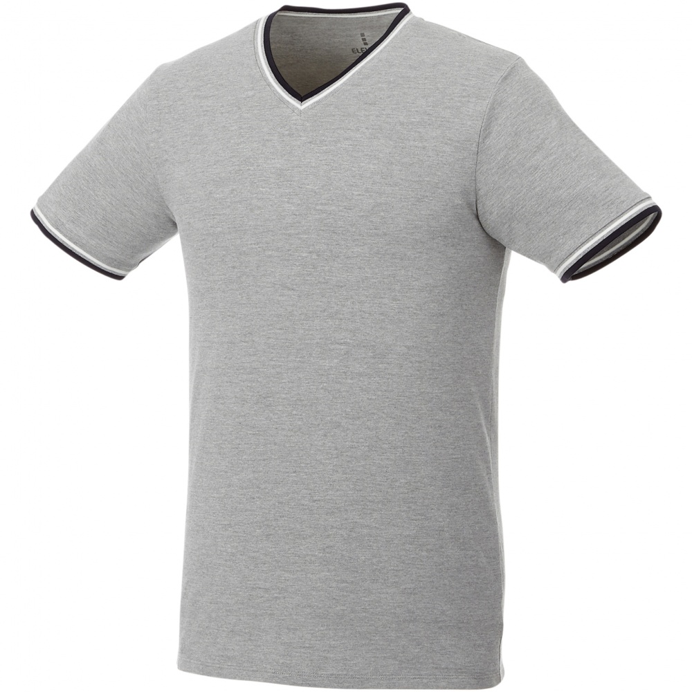 Logo trade promotional merchandise picture of: Elbert short sleeve men's pique t-shirt, grey