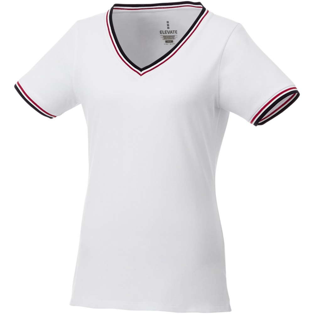 Logo trade promotional gifts image of: Elbert short sleeve women's pique t-shirt, white