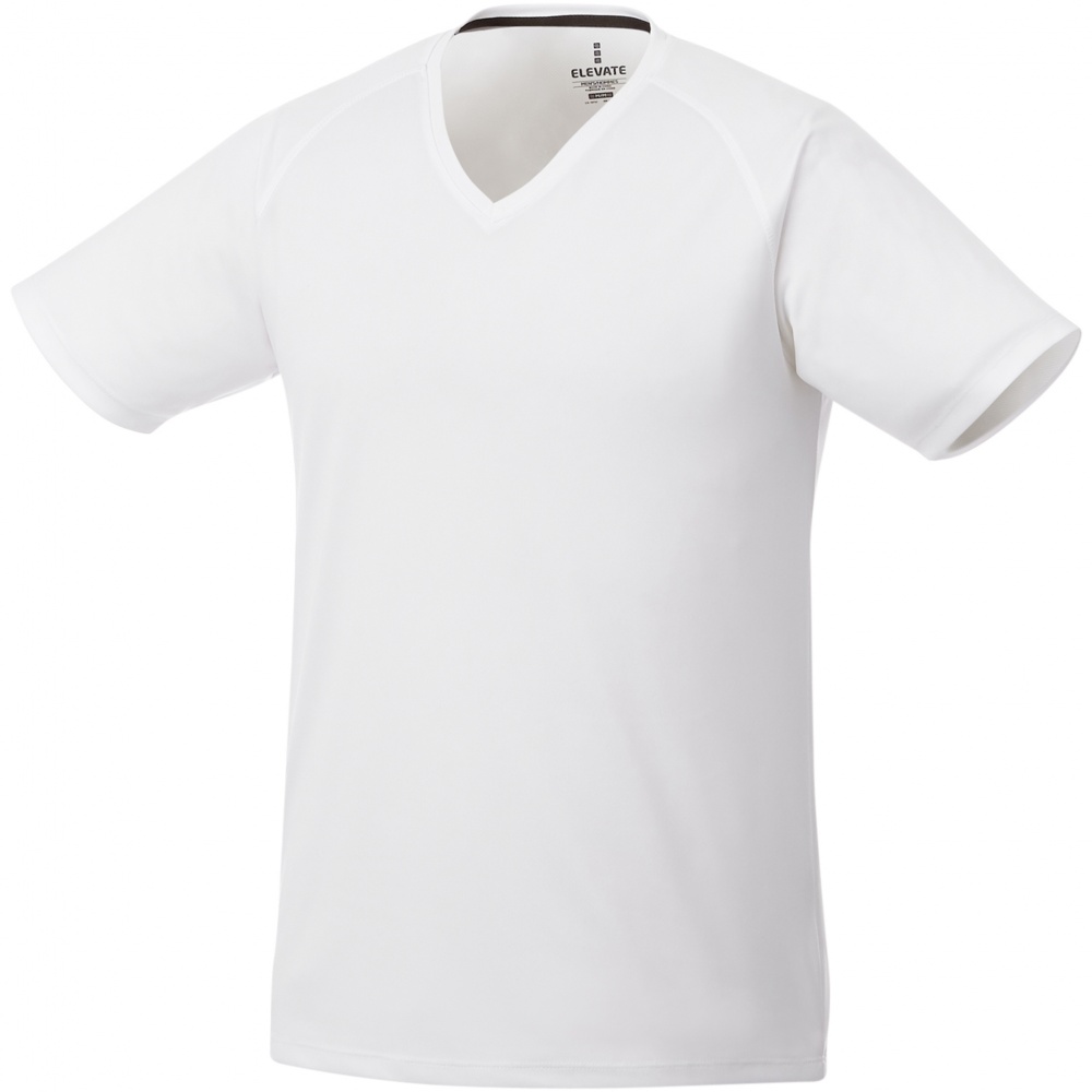 Logo trade promotional merchandise image of: Amery men's cool fit v-neck shirt, white
