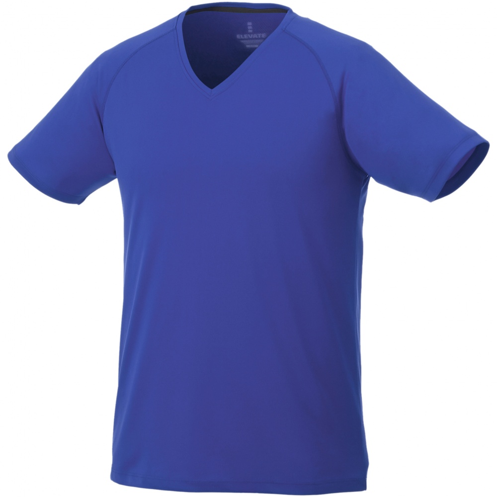 Logo trade promotional merchandise image of: Amery men's cool fit v-neck shirt, blue