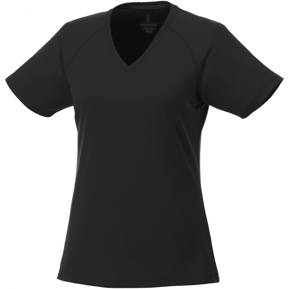 Logotrade promotional product image of: Amery women's cool fit v-neck shirt, solid black