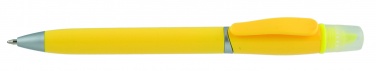 Logotrade promotional giveaway picture of: Plastic ball pen with highlighter 2-in-1 GUARDA, Yellow