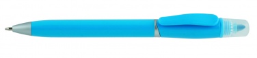 Logo trade promotional gifts picture of: Plastic ball pen with highlighter 2-in-1 GUARDA, Blue
