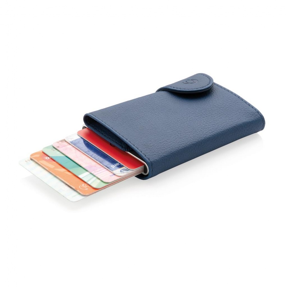 Logo trade promotional merchandise image of: C-Secure RFID card holder & wallet, navy blue