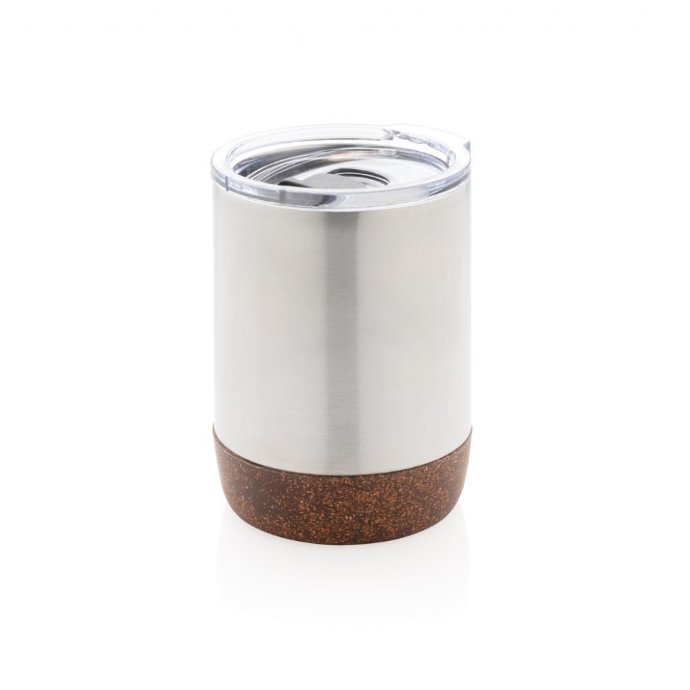 Logotrade promotional product picture of: Cork small vacuum coffee mug, silver