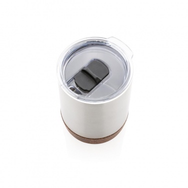 Logo trade promotional giveaways picture of: Cork small vacuum coffee mug, silver