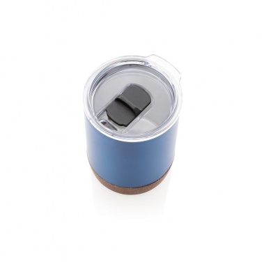 Logo trade promotional products image of: Cork small vacuum coffee mug, blue