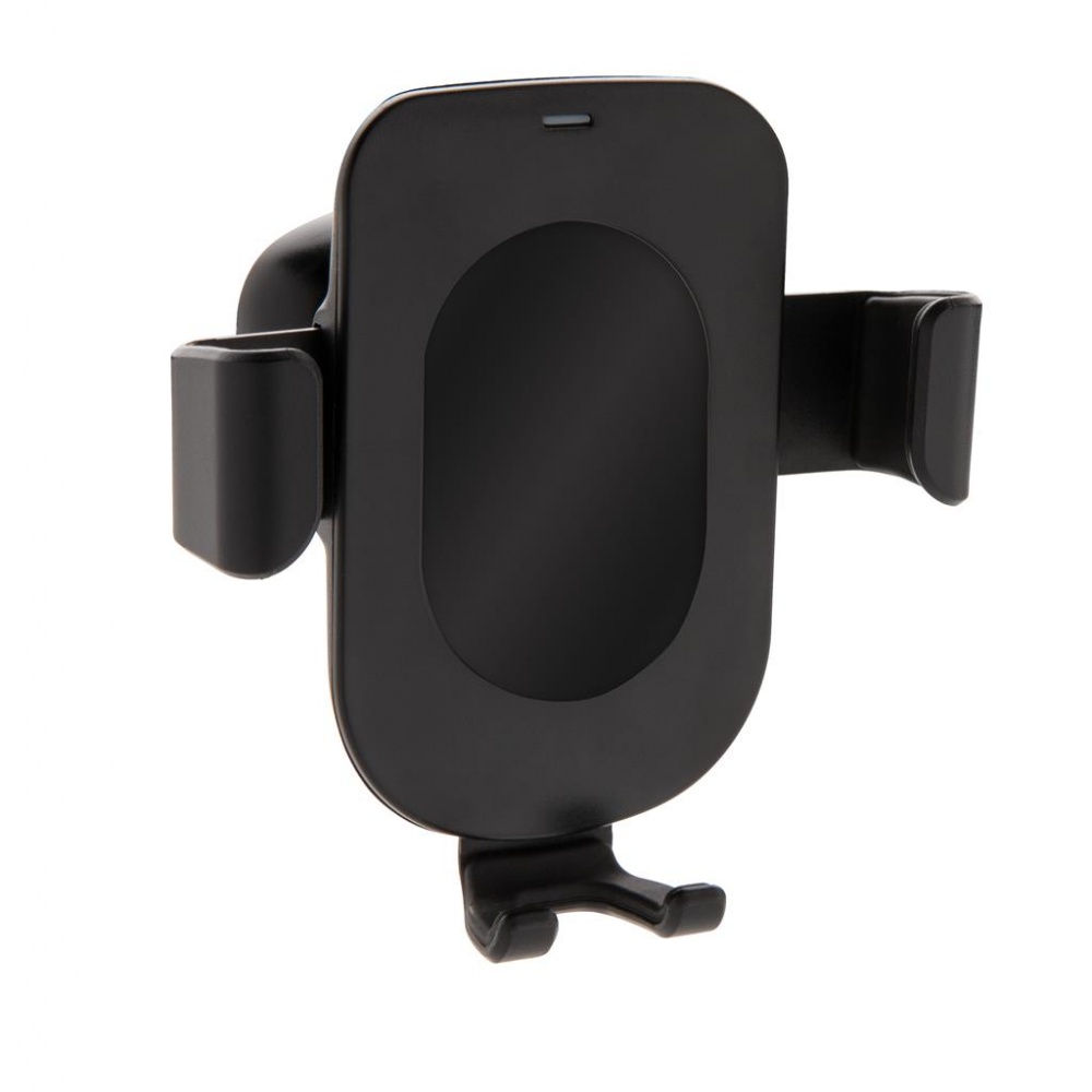 Logo trade corporate gifts image of: 5W wireless charging gravity phone holder, black