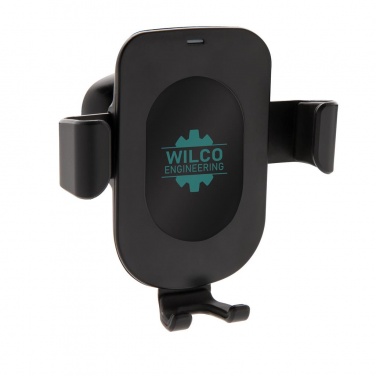 Logo trade advertising product photo of: 5W wireless charging gravity phone holder, black