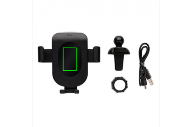 Logotrade promotional merchandise image of: 5W wireless charging gravity phone holder, black