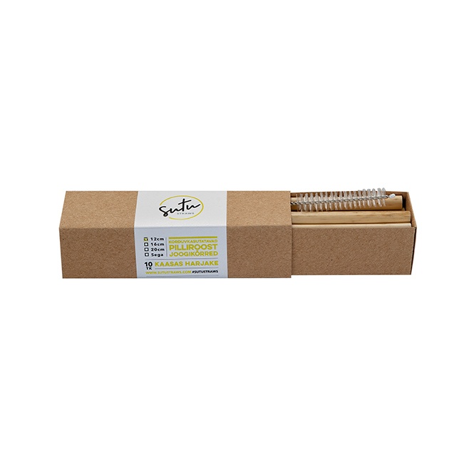 Logotrade promotional giveaway image of: Drinking straws from reeds, mini pack with brush