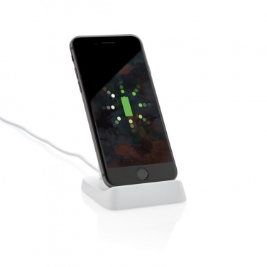 Logo trade corporate gifts picture of: 10W Wireless fast charging stand, white
