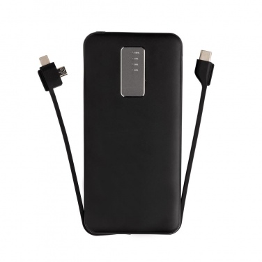 Logotrade advertising product image of: 10.000 mAh powerbank with integrated cable, black