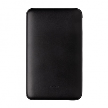 Logotrade promotional item picture of: 5.000 mAh Pocket Powerbank with integrated cables, black